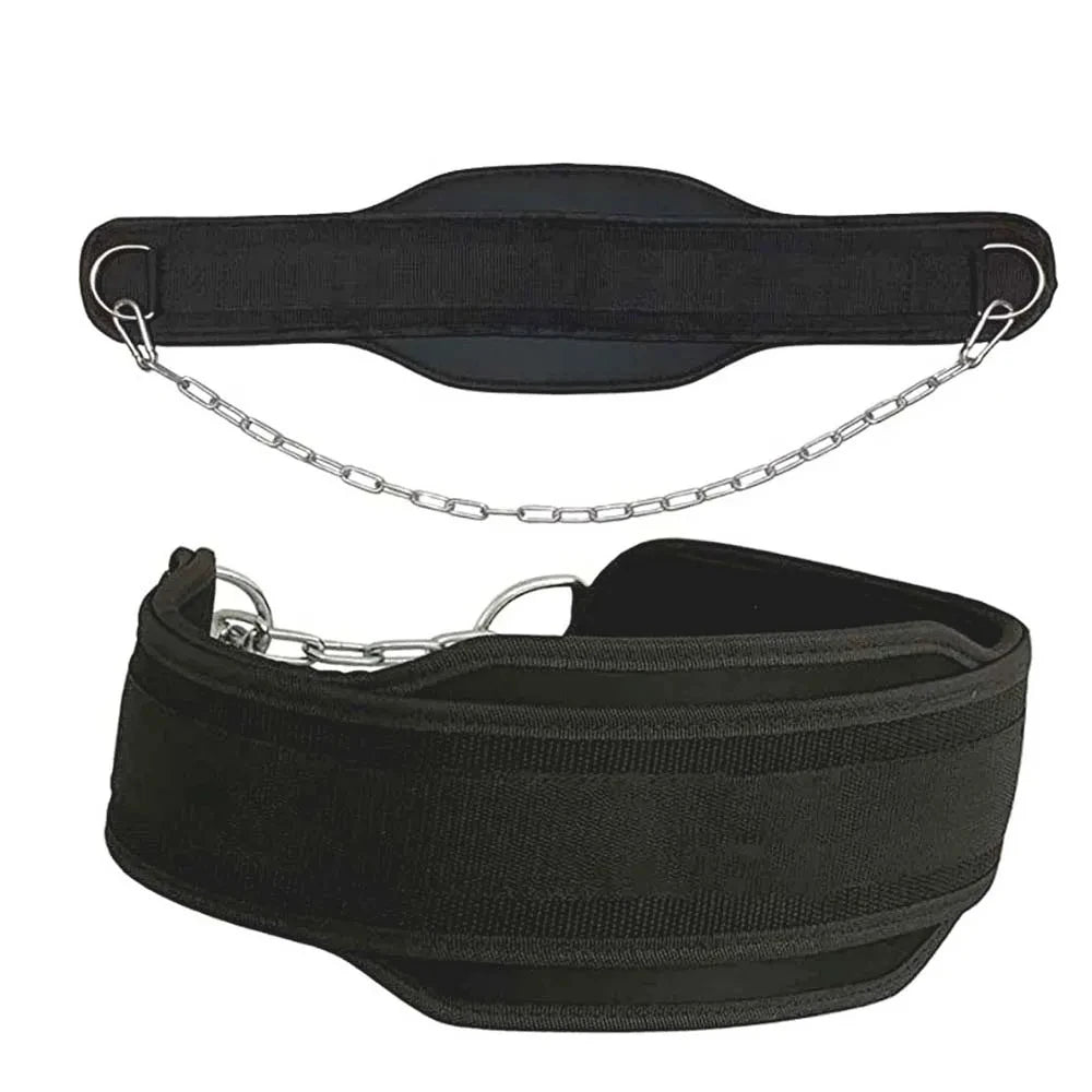 Weight Lifting Dip Belt - Neoprene Gym Belt with Chain