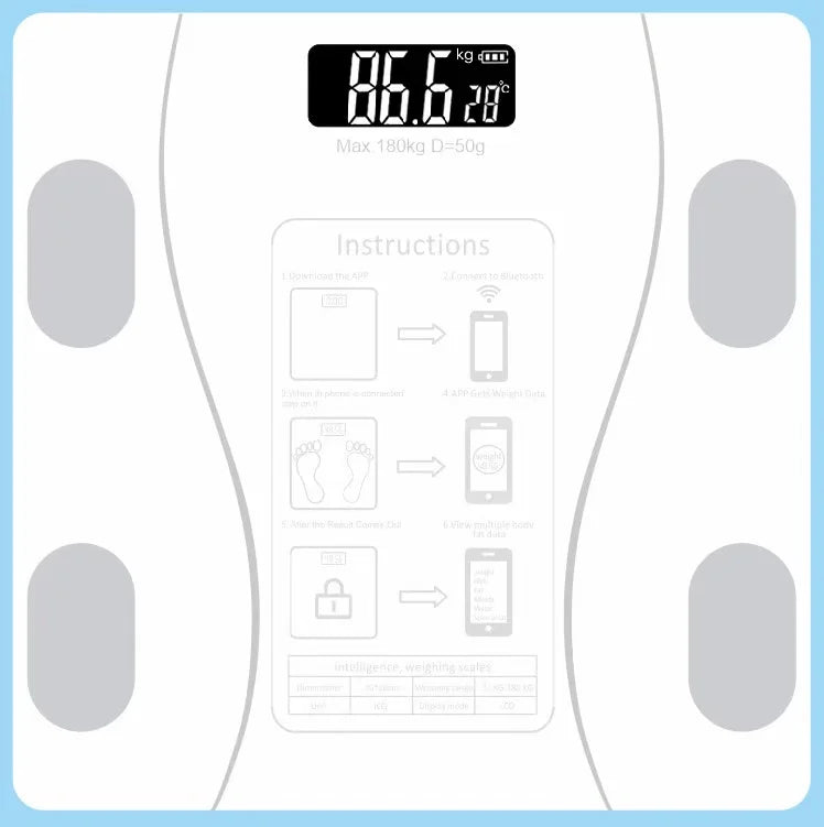 Smart Body Fat Scale - Bluetooth Digital Weight Scale