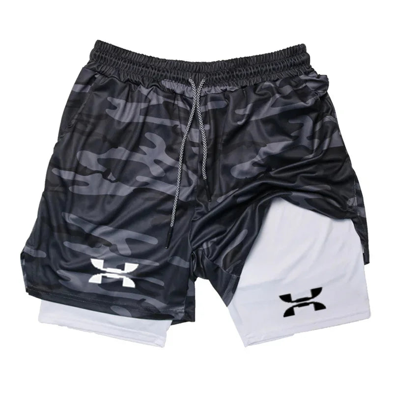 Men's Running Shorts - 2-in-1 Quick Dry Sports Shorts