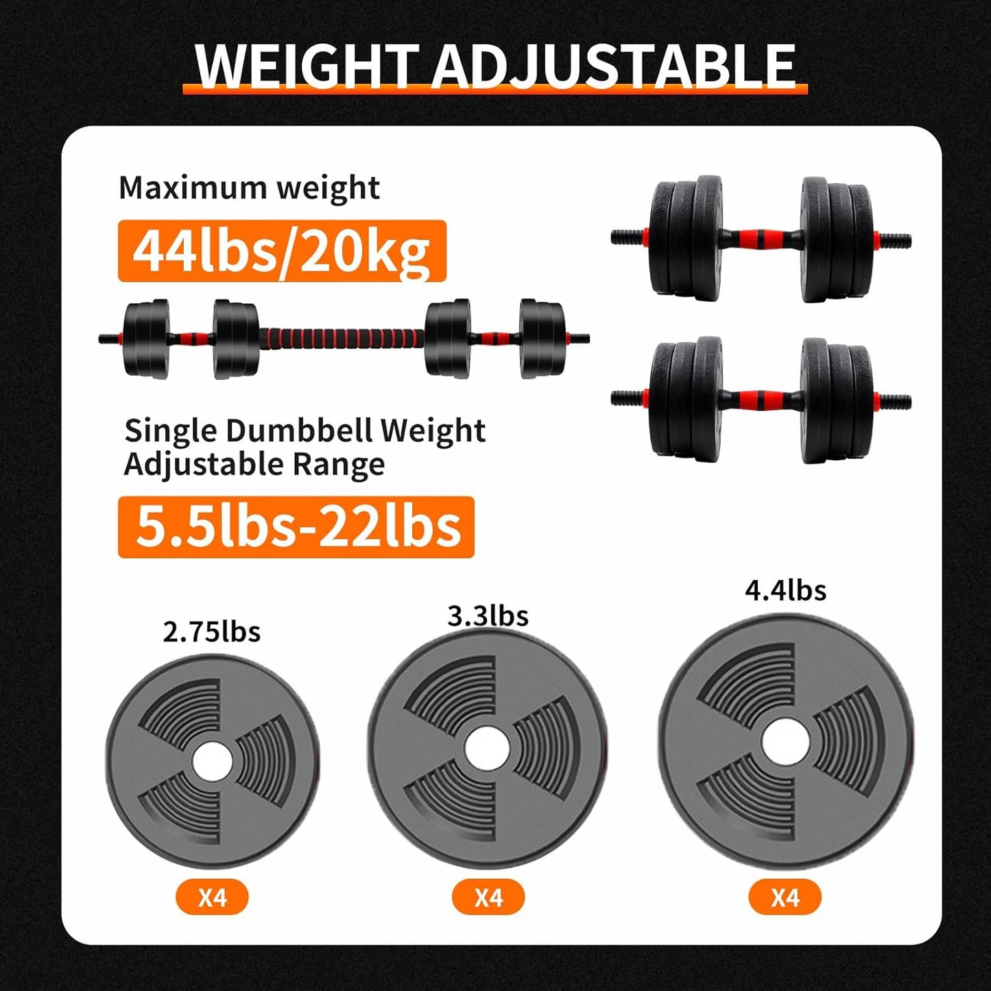 Adjustable Rubber-Coated Dumbbell & Barbell Set – 20-25kg Strength Training