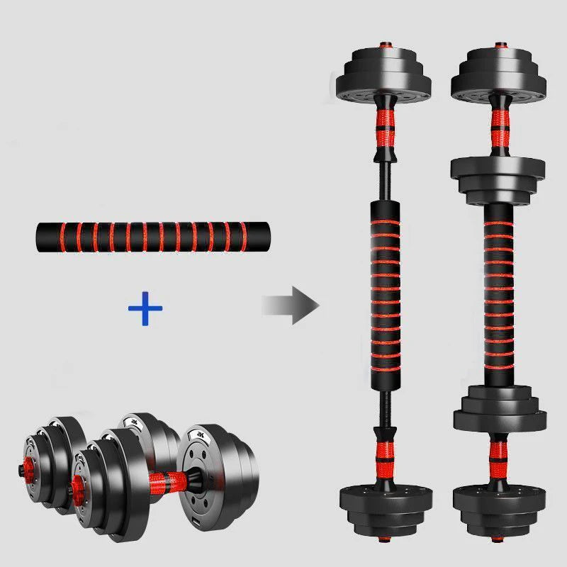 Adjustable Rubber-Coated Dumbbell & Barbell Set – 20-25kg Strength Training