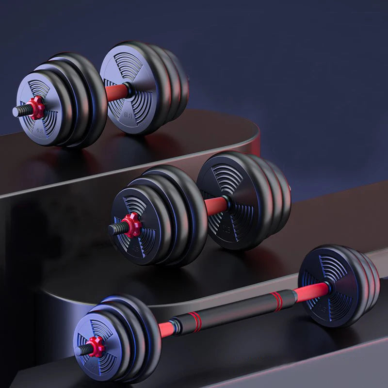 Adjustable Rubber-Coated Dumbbell & Barbell Set – 20-25kg Strength Training