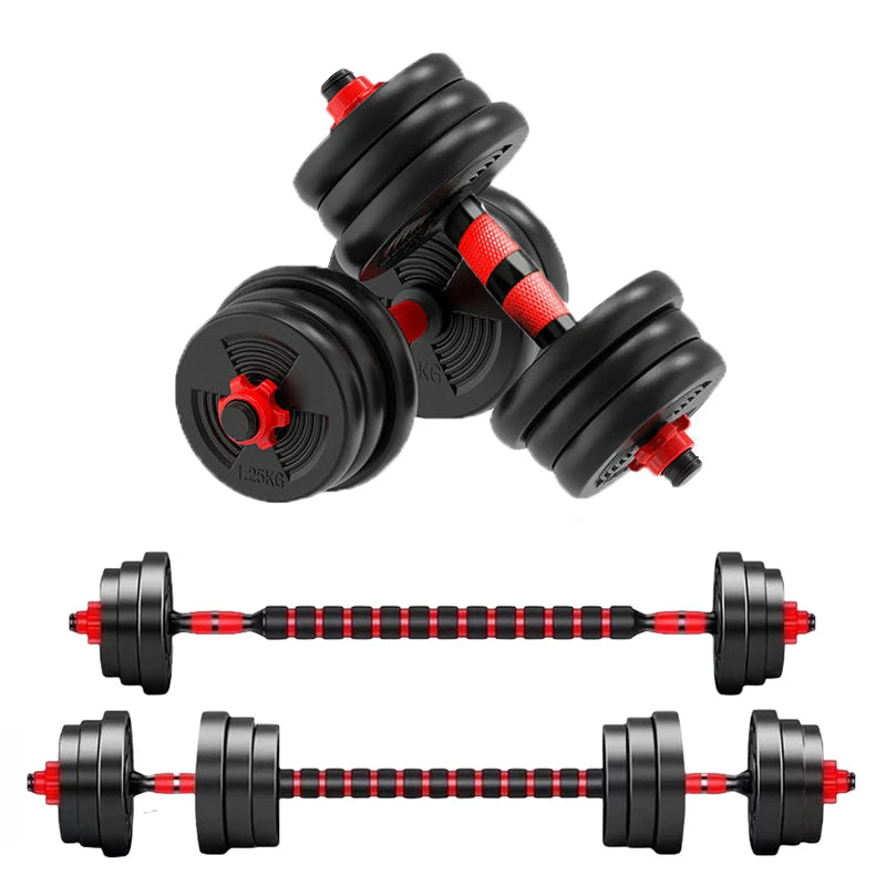 Adjustable Rubber-Coated Dumbbell & Barbell Set – 20-25kg Strength Training