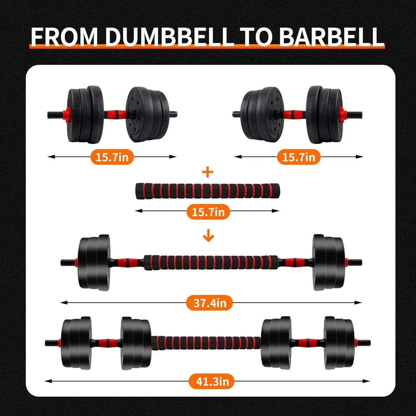 Adjustable Rubber-Coated Dumbbell & Barbell Set – 20-25kg Strength Training
