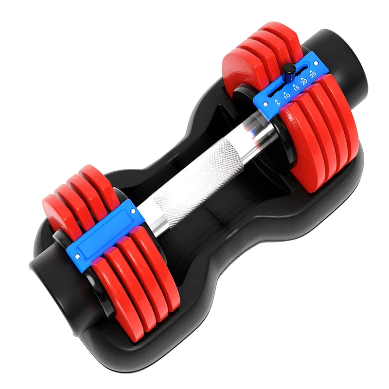 Cast Iron Adjustable Dumbbells 5–25 lb – Compact Home Set