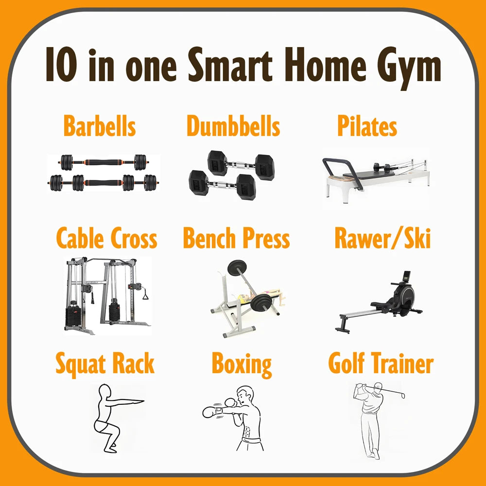 Smart Home Gym Machine - Multi-Station Portable Fitness Equipment