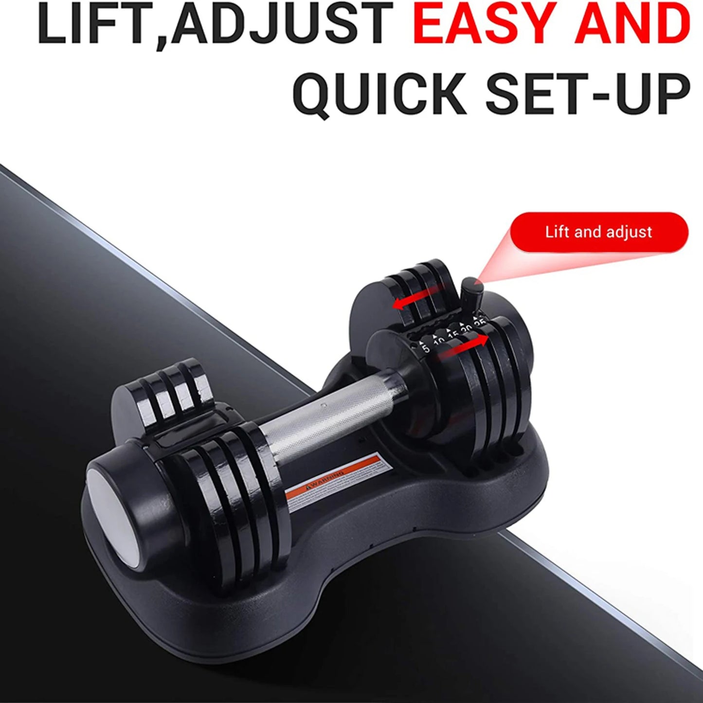 Cast Iron Adjustable Dumbbells 5–25 lb – Compact Home Set