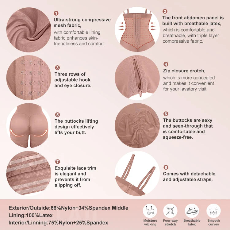 High Waist Tummy Control Shapewear - Butt Lifter Body Shaper for Women
