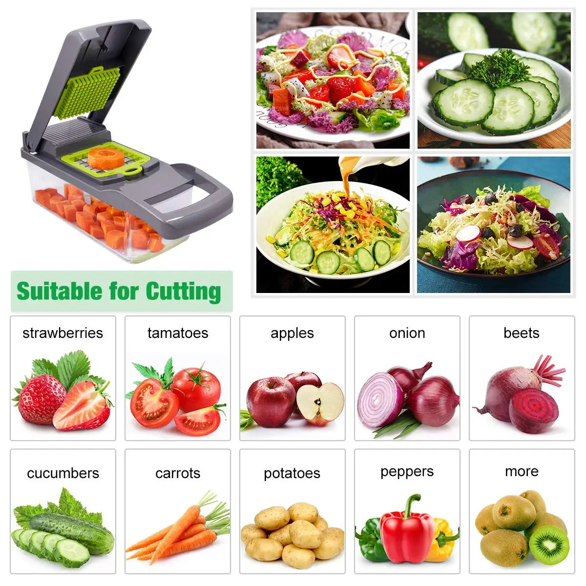 Multifunctional Vegetable Chopper - Kitchen Slicer & Grater