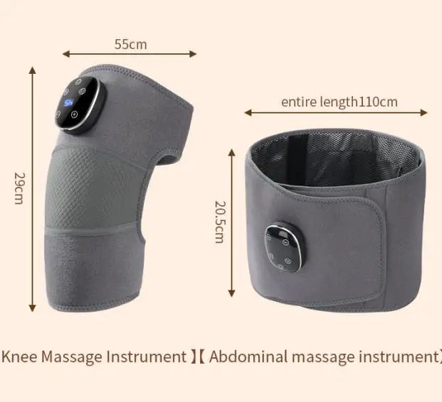 Heated Lumbar Support Belt with Massage - Adjustable Back Brace for Pain Relief