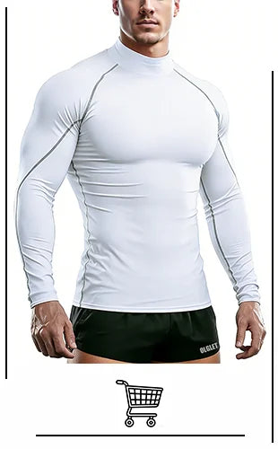 Men's UV Protection Compression Shirt - Long Sleeve Athletic Top