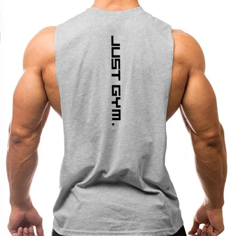 Men's Cut-Off Tank Top - Dropped Armholes Gym Vest