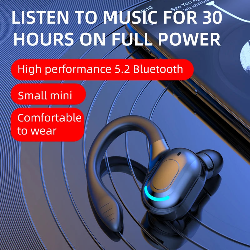 Bluetooth 5.2 Wireless Earphones - Waterproof HiFi Stereo Earbuds with Mic