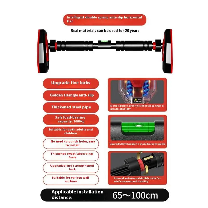 Home Gym Pull-Up Bar - Non-Slip Telescopic Chin-Up Bar