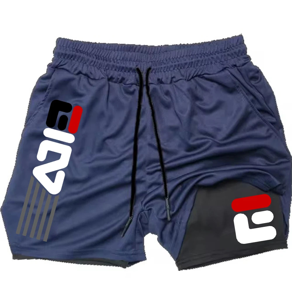 Men's 2-in-1 Gym Shorts - Quick Dry Workout Training Shorts