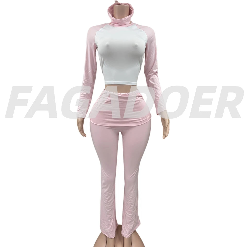 Women's 2-Piece Tracksuit - Long Sleeve T-Shirt & Pants Set