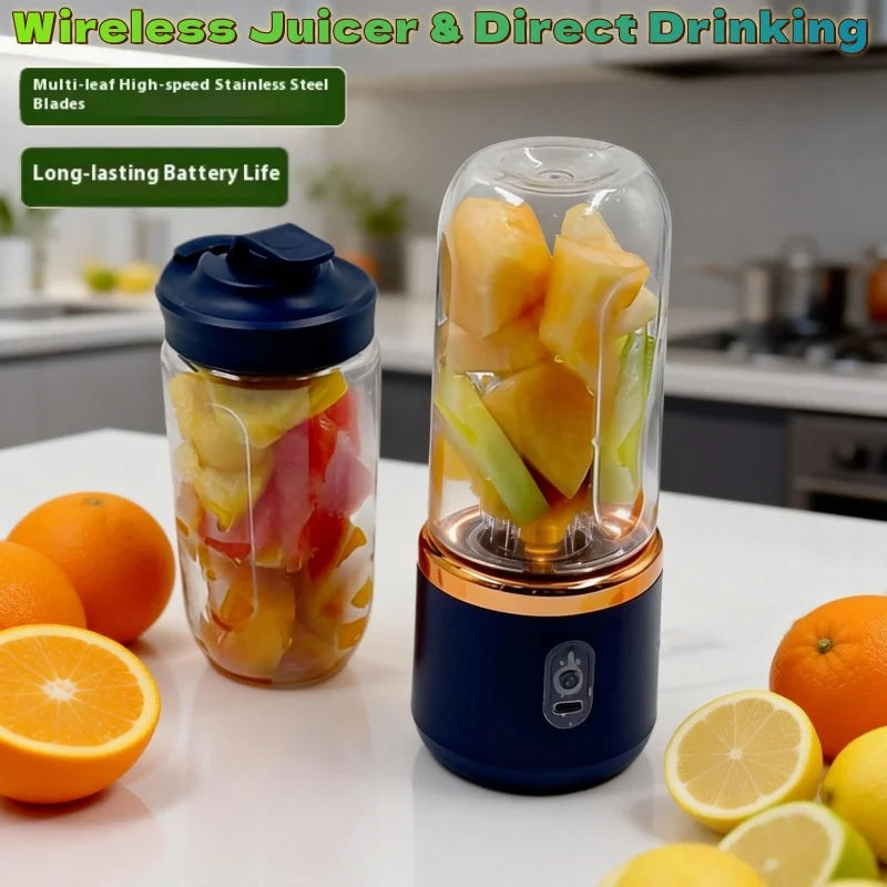 Double Cup Portable Blender - USB Juicer Fruit Mixer