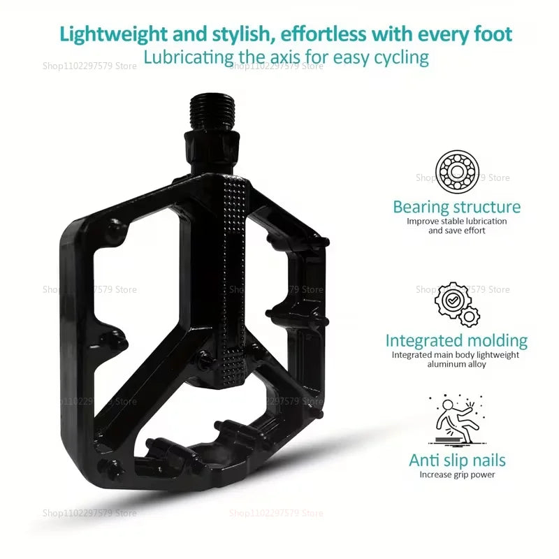 Bicycle pedal - Anti-slip - Double bearing - Lightweight cycling pedal - Suitable for road and mountain bike riding accessories