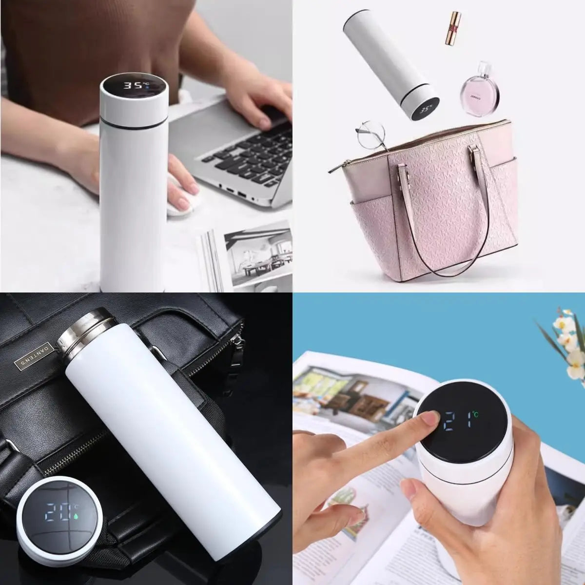 Insulated Thermos Bottle with Temperature Display - 500ml