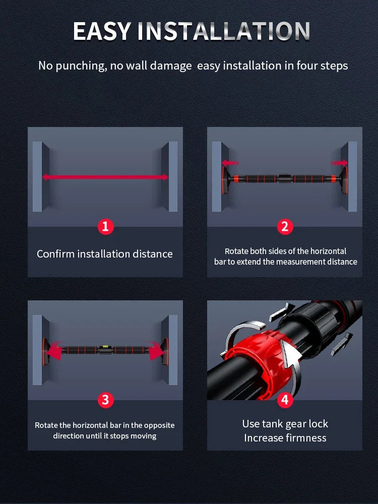 Doorway Pull-Up Bar - Adjustable Chin-Up Bar for Home Gym