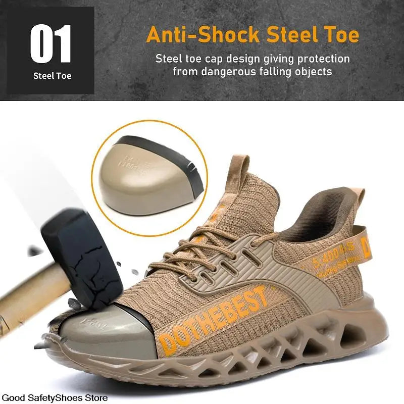 Lightweight Steel Toe Work Shoes with Breathable Safety Design