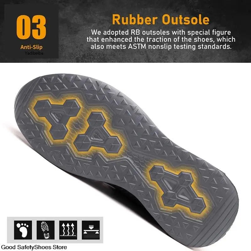 Lightweight Steel Toe Work Shoes with Breathable Safety Design