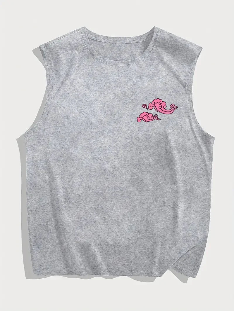 Men's Dragon Print Tank Top - Breathable Sleeveless Fitness Shirt