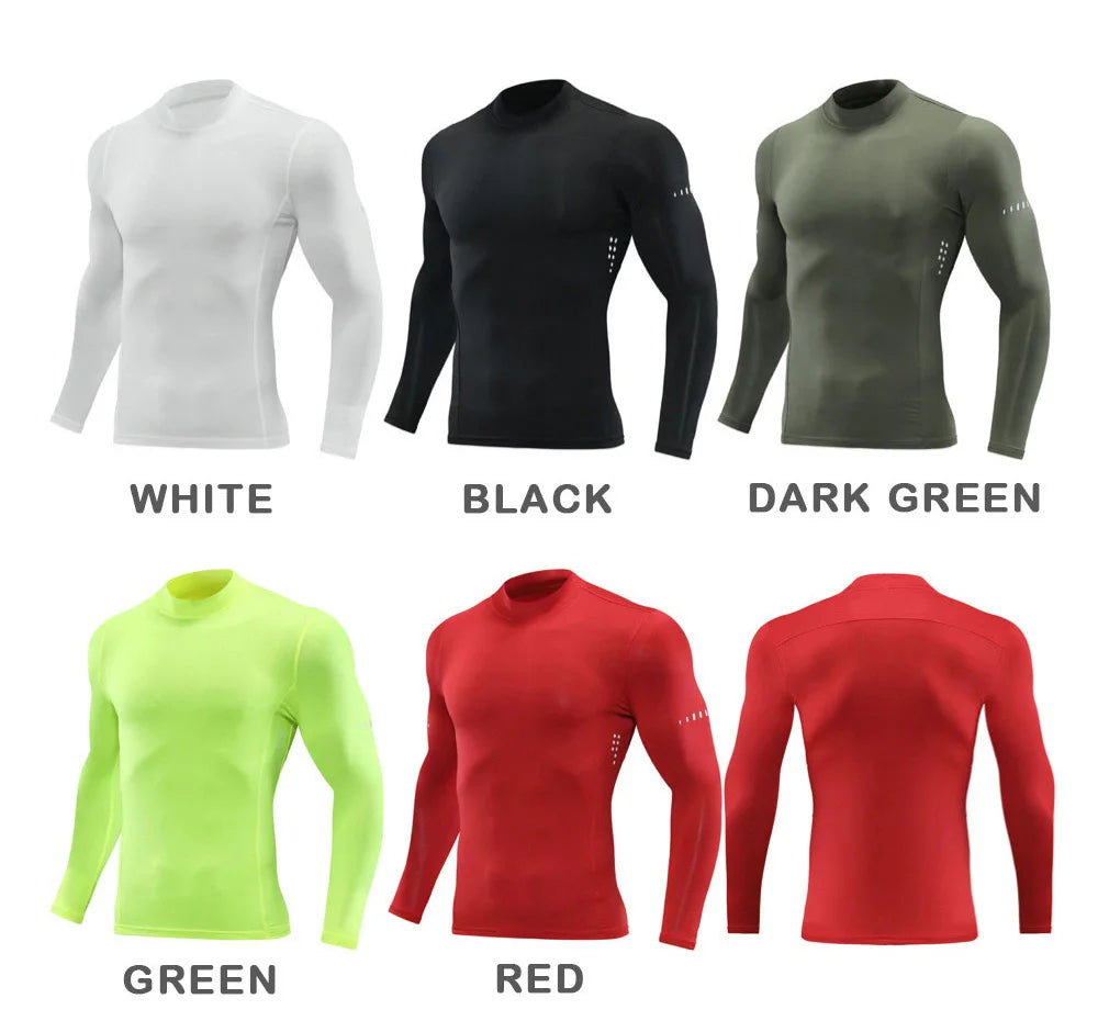 Men’s High Collar Compression Shirt for Running & Training