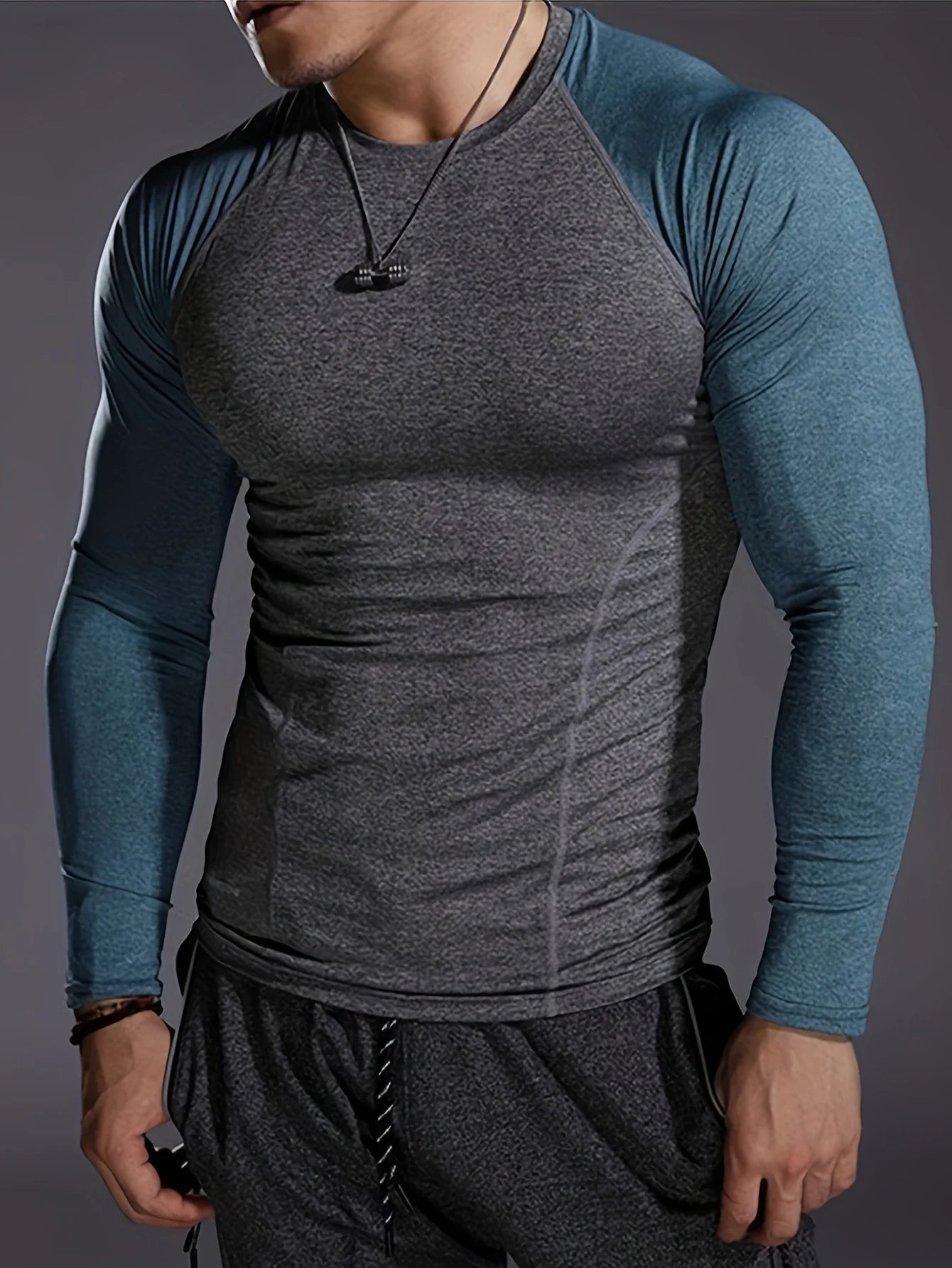 Men's Compression Long Sleeve Shirt - Quick Dry Fitness Training Top