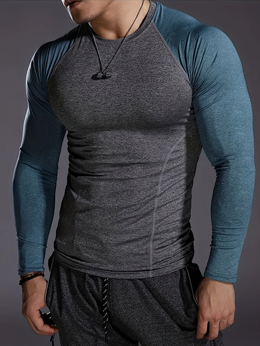 Men's Compression Long Sleeve Shirt - Quick Dry Fitness Training Top