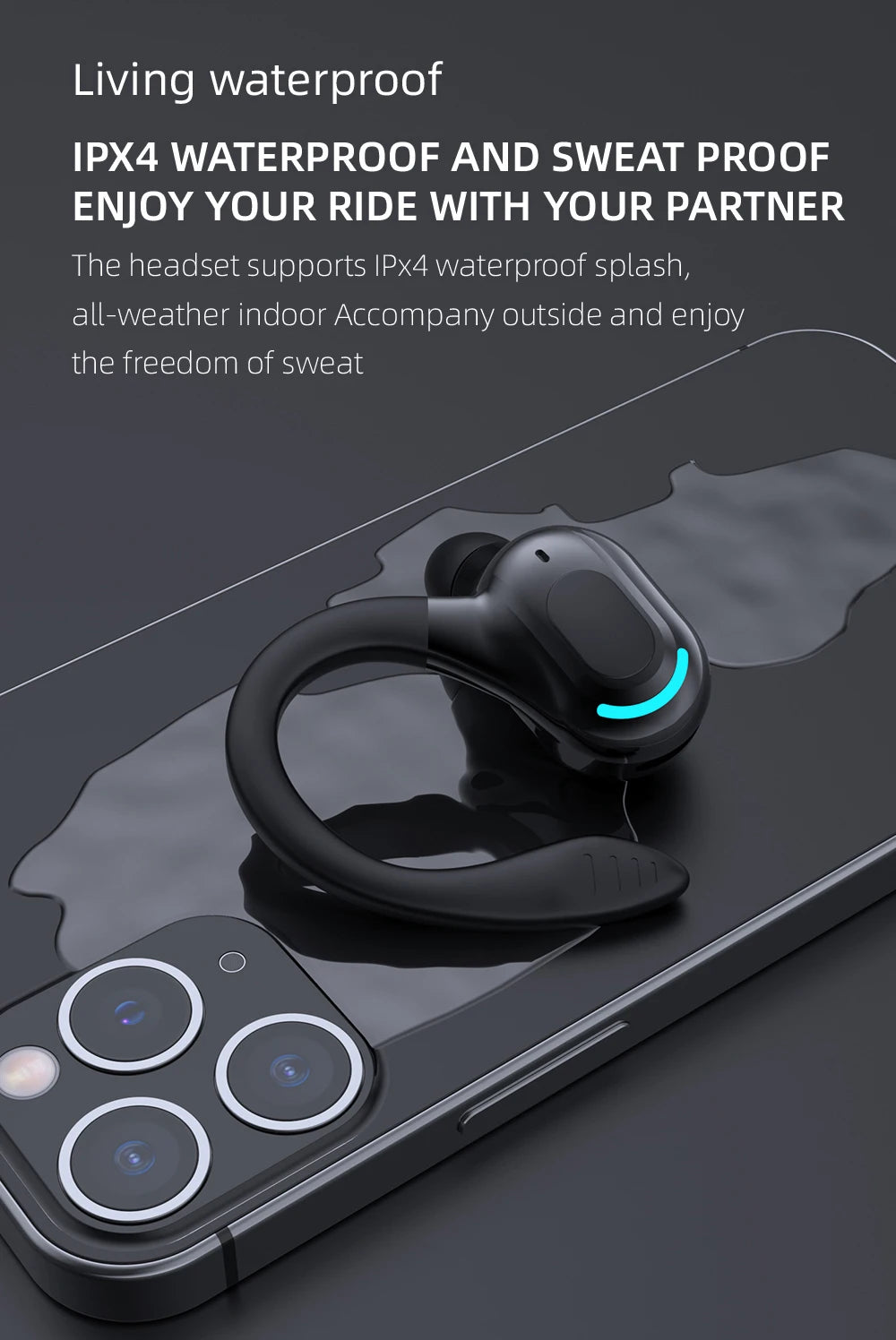 Bluetooth 5.2 Wireless Earphones - Waterproof HiFi Stereo Earbuds with Mic