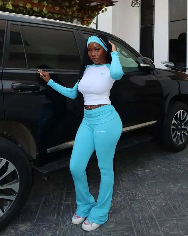 Women's 2-Piece Tracksuit - Long Sleeve T-Shirt & Pants Set