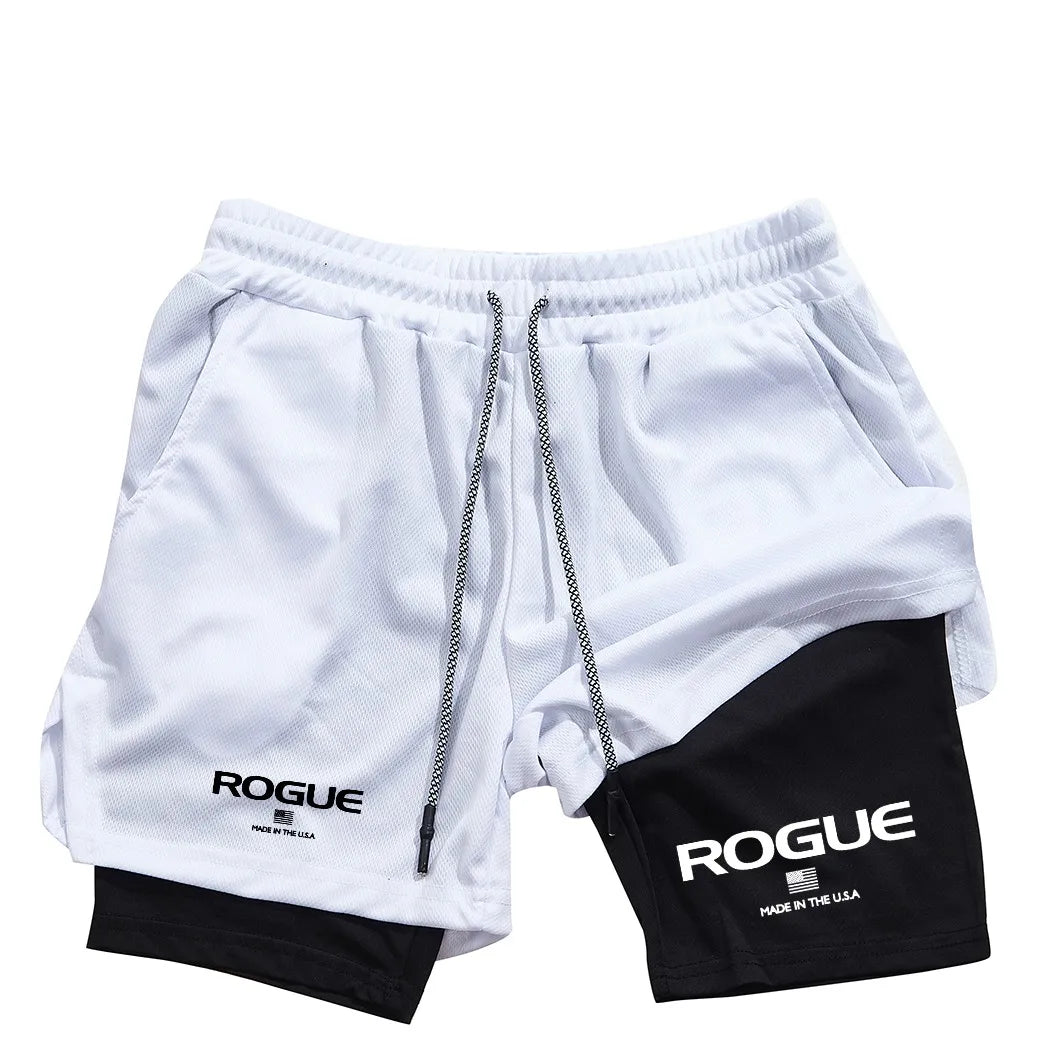 Men's 2-in-1 Sports Shorts - Double-Layer Gym Shorts