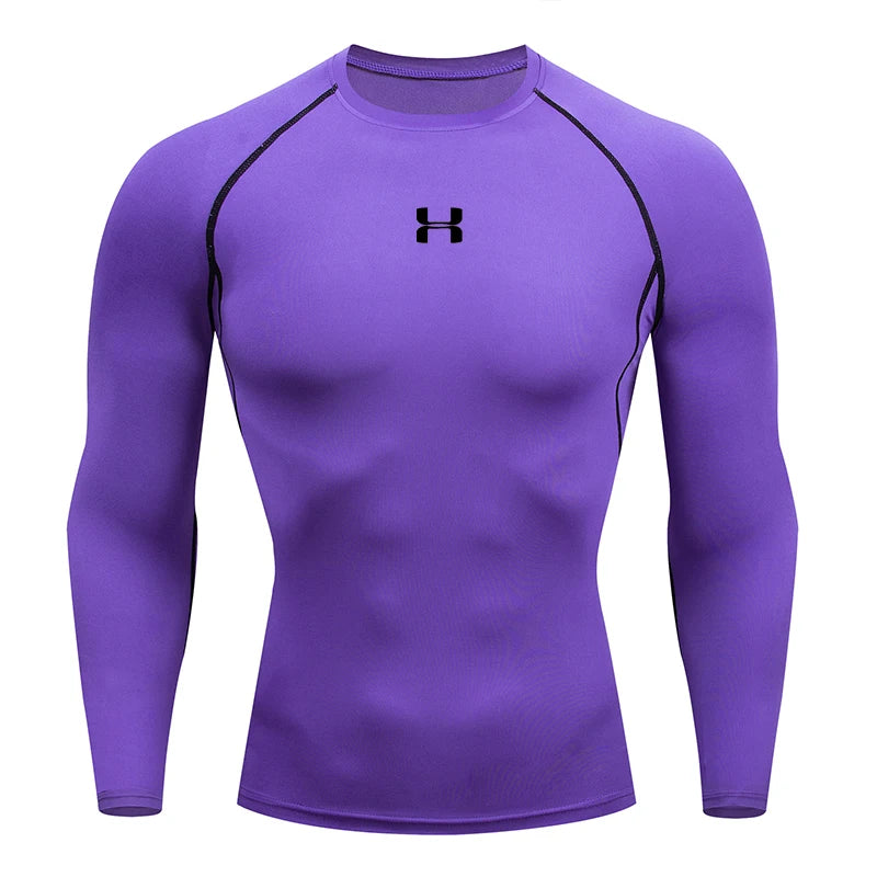 Men's Athletic Compression Shirt - Long Sleeve Running Top