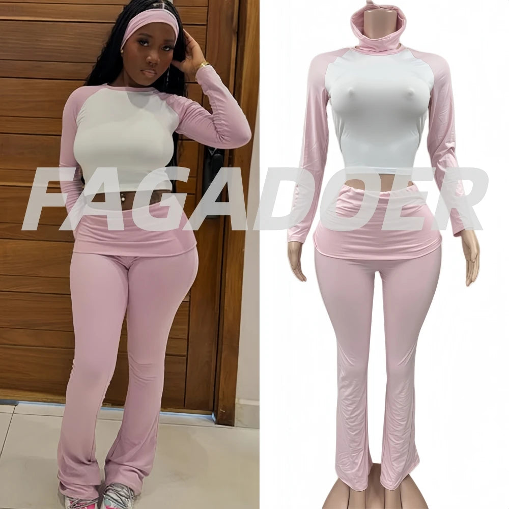 Women's 2-Piece Tracksuit - Long Sleeve T-Shirt & Pants Set