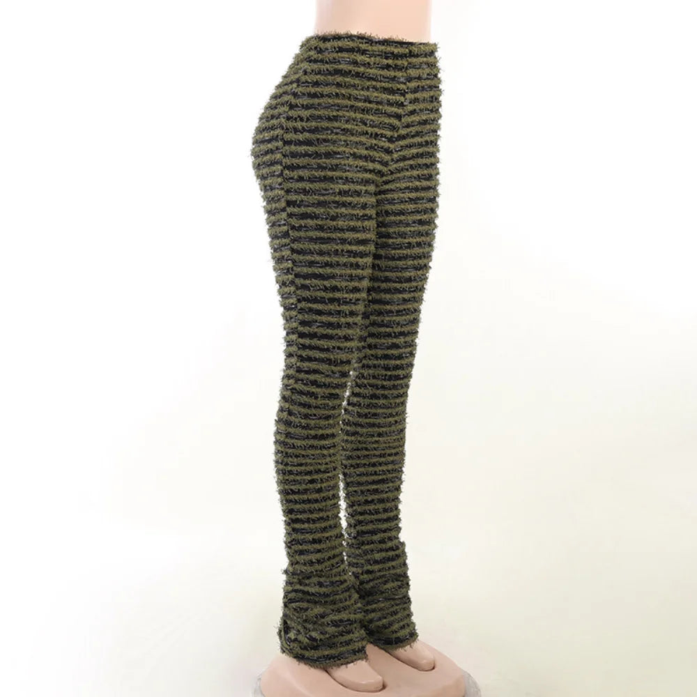 Color Block Stripe Pants - High Waist Loose Sweatpants