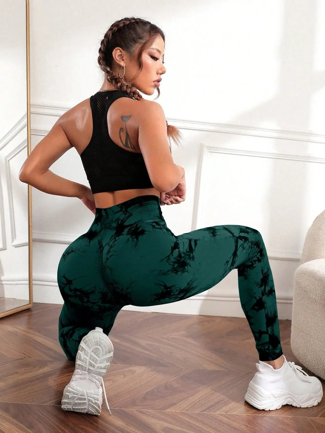 Tie Dye Yoga Pants - Seamless High Waist Push-Up Leggings