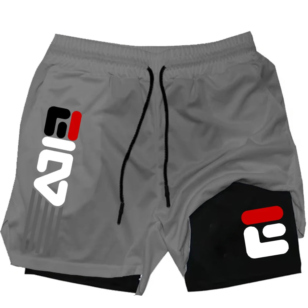 Men's 2-in-1 Gym Shorts - Quick Dry Workout Training Shorts