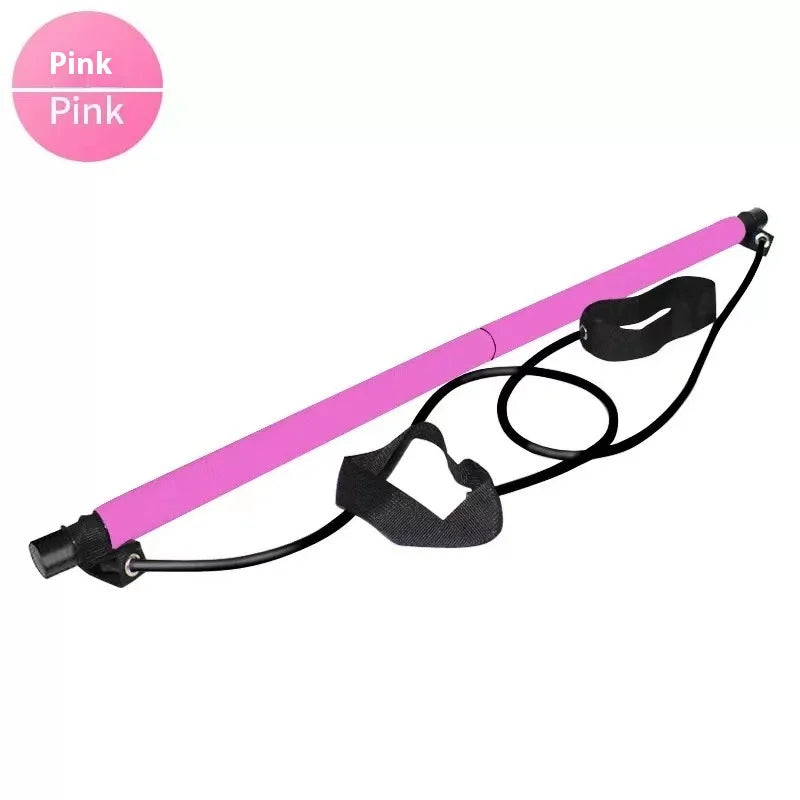 Pilates Stick - Adjustable Fitness Bar with Resistance Bands