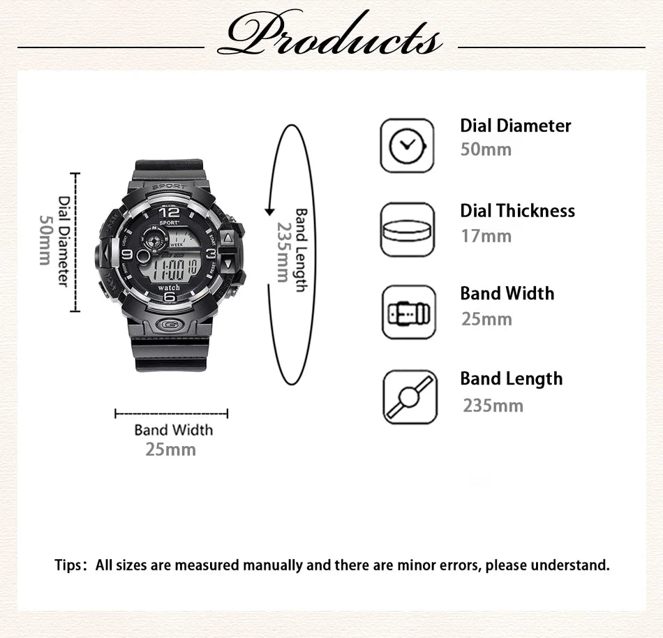 Luminous Men's Sport Watch - LED Digital Waterproof Watch