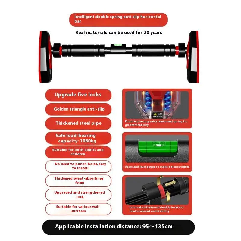 Home Gym Pull-Up Bar - Non-Slip Telescopic Chin-Up Bar