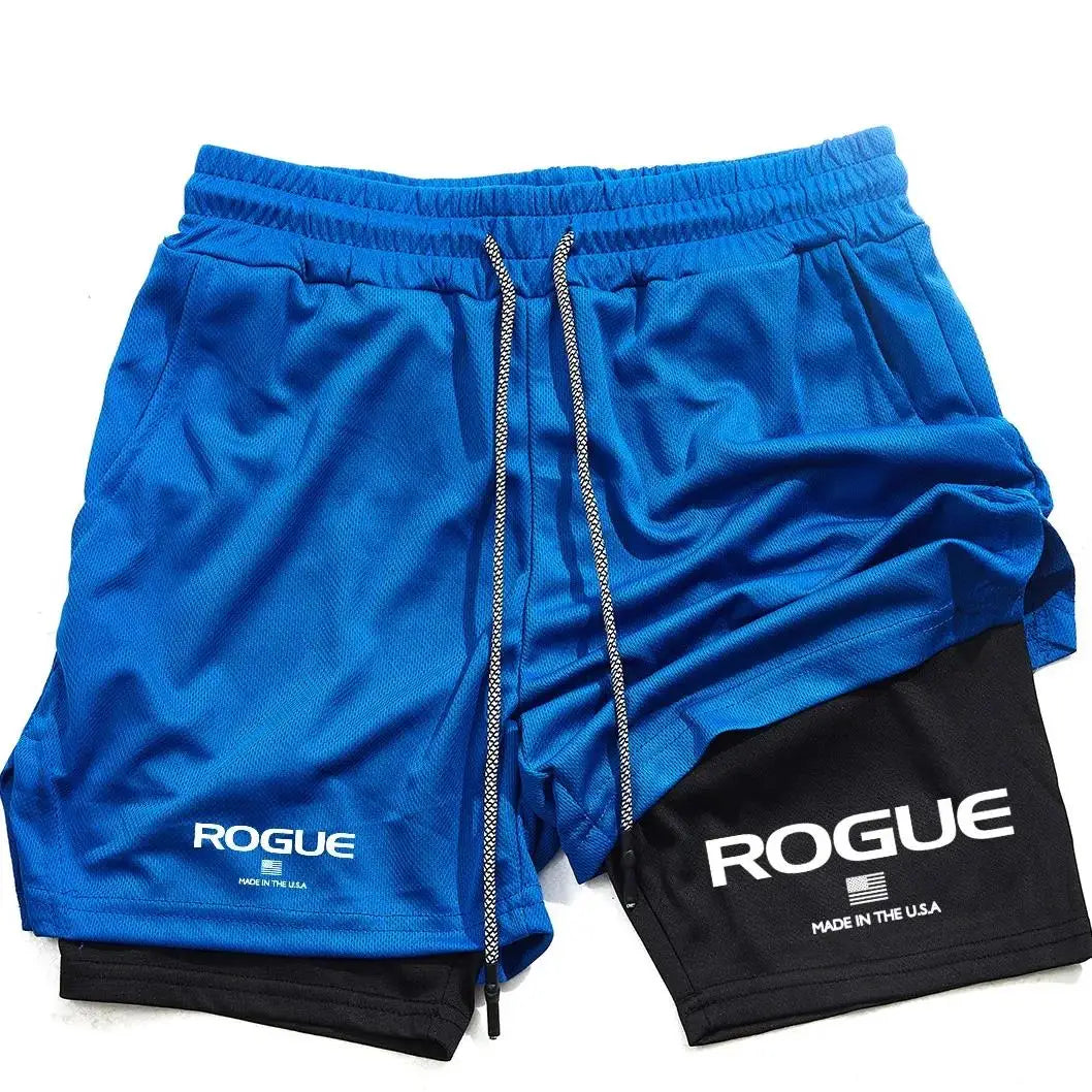 Men's 2-in-1 Sports Shorts - Double-Layer Gym Shorts