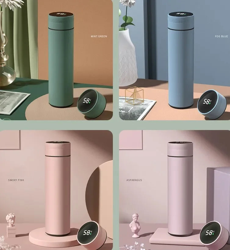 Insulated Thermos Bottle with Temperature Display - 500ml