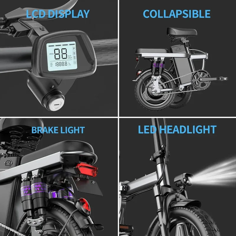 Foldable Electric Bike 400W 48V 30Ah – Urban Commuter