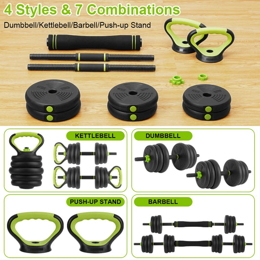 Adjustable Dumbbell Set - 44-88 lbs 4-in-1 Home Gym