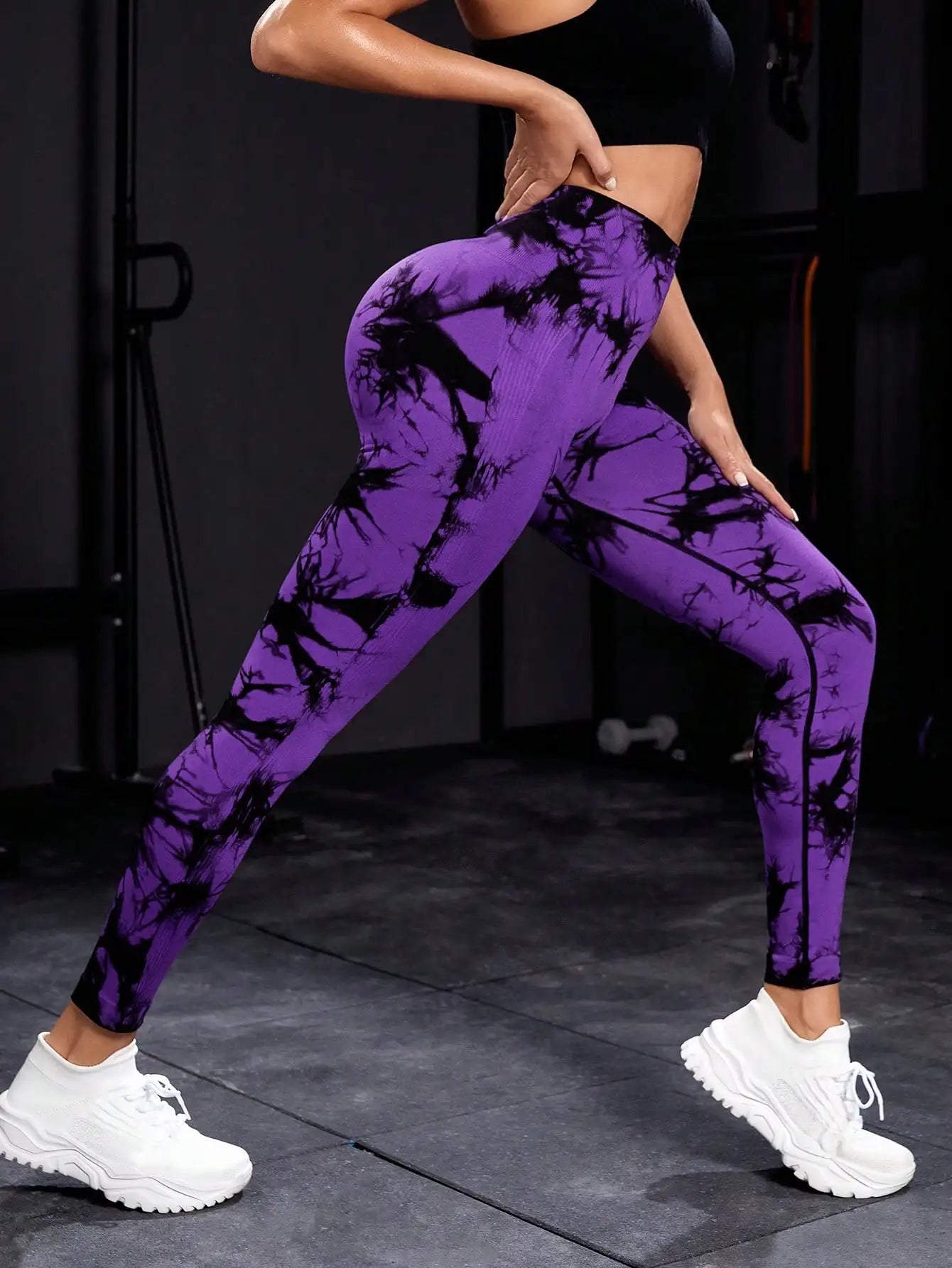 Tie Dye Yoga Pants - Seamless High Waist Push-Up Leggings