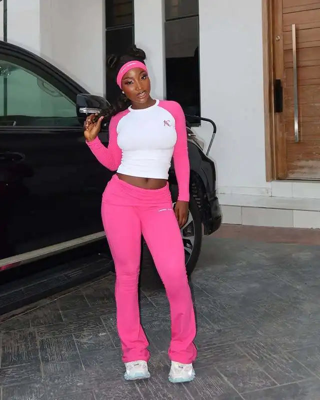 Women's 2-Piece Tracksuit - Long Sleeve T-Shirt & Pants Set