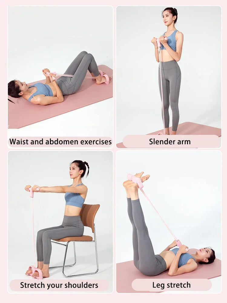 Four-Tube Pedal Tensioner - Yoga Resistance Band Fitness Equipment