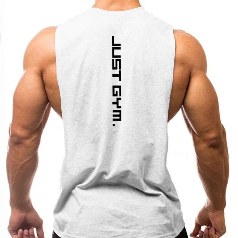 Men's Cut-Off Tank Top - Dropped Armholes Gym Vest