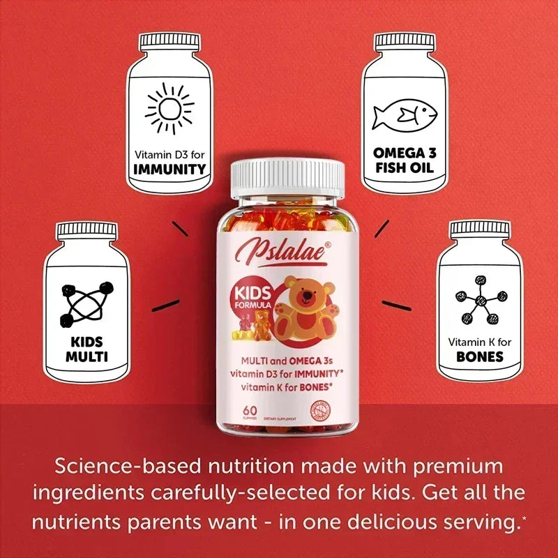 Kids' Daily Gummy Vitamins - 13 Essential Nutrients & Omega 3